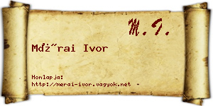 Mérai Ivor névjegykártya